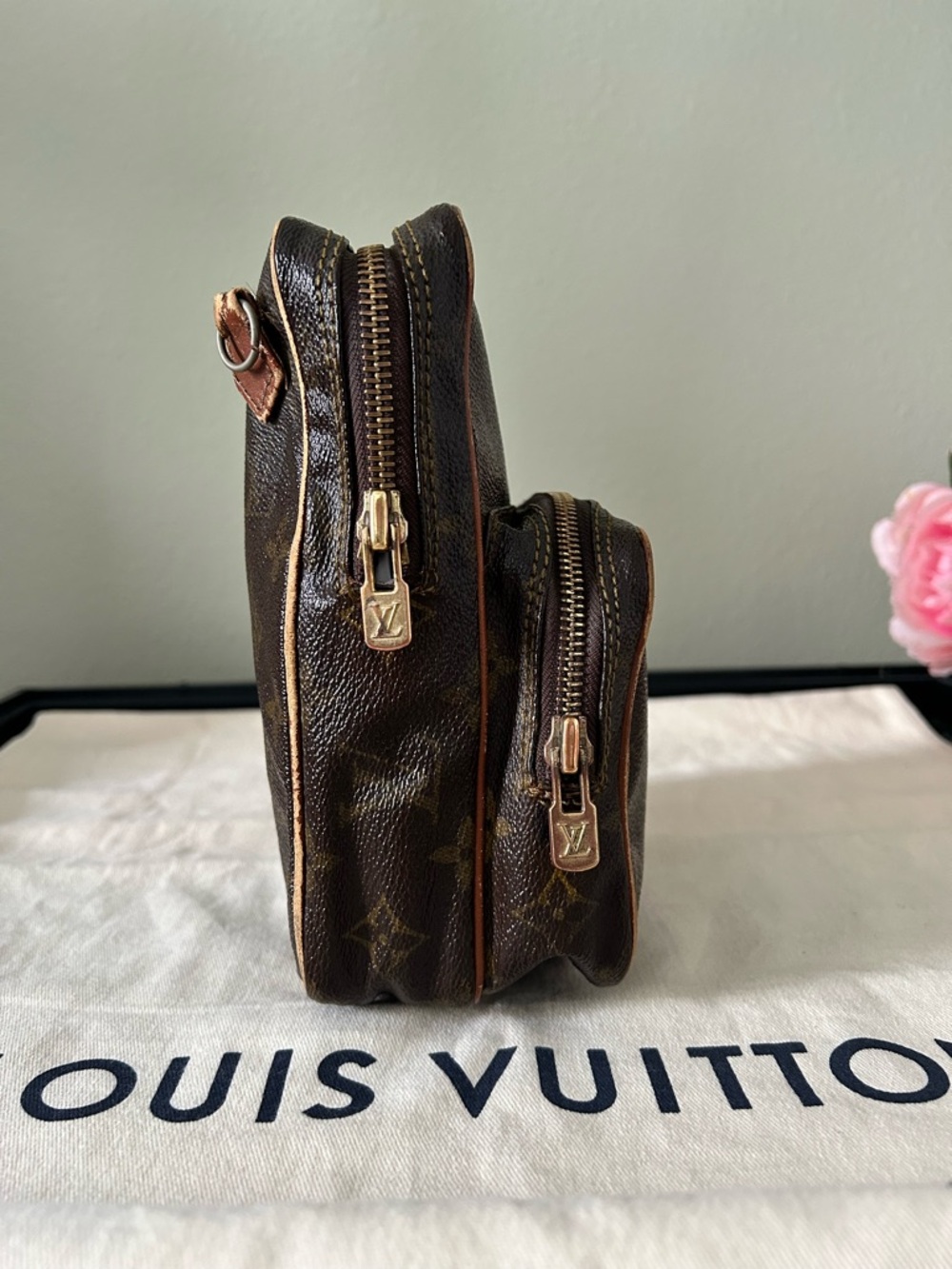 Louis Vuitton Monogram Double Zip Pouch Utility Bag Vintage - Picture 2 of 11